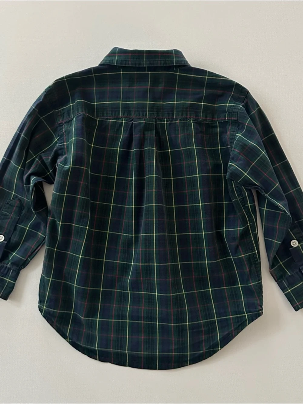 Ralph Lauren 2T Toddler Boy Navy Green Plaid Button-Down Shirt Holiday Christmas